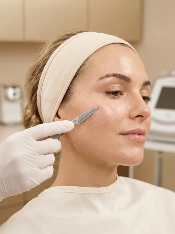 Procedimento de Dermaplaning para remoção de células mortas e textura lisa